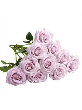 Lot Of 30 Mauve Faux Rose Stem  Elegant Artificial Flowers